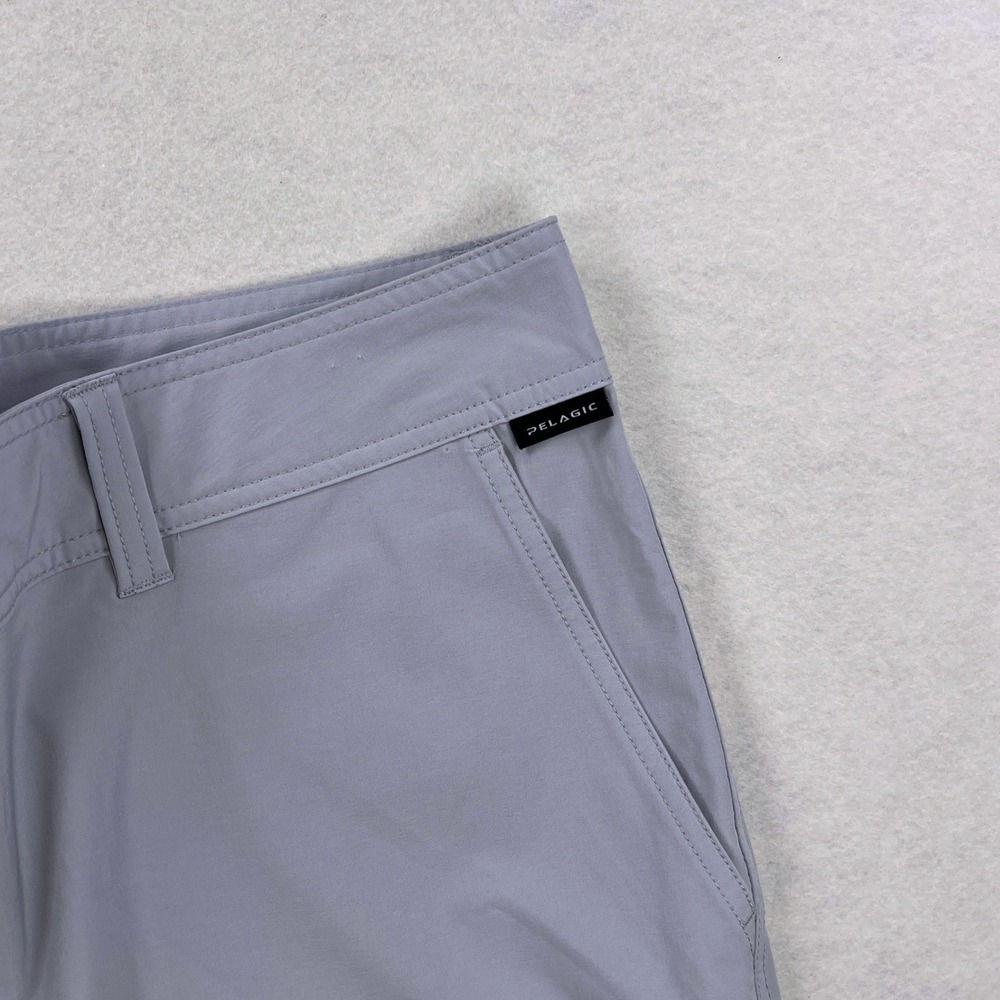 Pelagic High Performance Men 38 Gray Fishing Shorts Stretch Quick Dry Hybrid - Picture 4 of 8